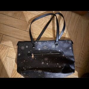 Coach Navy Snowflake Tote Bag
